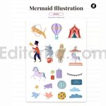 دانلود فایل لایه باز کارت دعوت تولد تم سیرک birthday invitation card