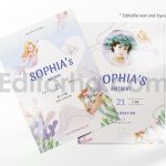 دانلود فایل لایه باز کارت دعوت تولد تم پری دریایی birthday invitation card