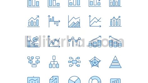 دانلود مجموعه ۲۵تایی آیکون چارت و نمودار Charts Diagrams Icons Pack