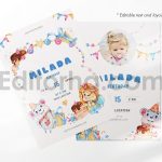 دانلود فایل لایه باز کارت دعوت تولد کودکانه طرح هیولاهای بامزه