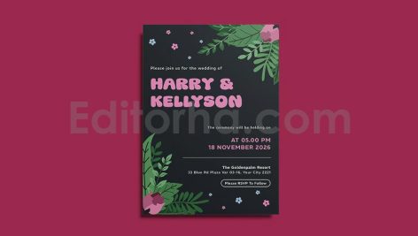 دانلود لایه باز کارت دعوت عروسی کلاسیک Classical Wedding Invitation
