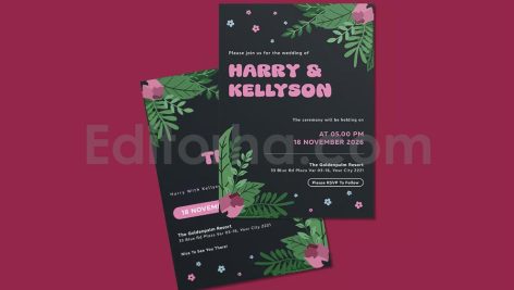دانلود لایه باز کارت دعوت عروسی کلاسیک Classical Wedding Invitation