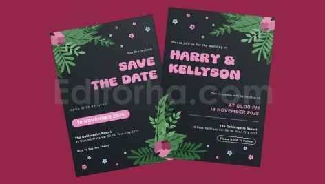 دانلود لایه باز کارت دعوت عروسی کلاسیک Classical Wedding Invitation