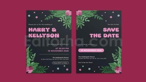 دانلود لایه باز کارت دعوت عروسی کلاسیک Classical Wedding Invitation