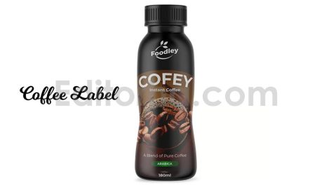 دانلود لایه باز طراحی لیبل نوشیدنی قهوه Coffee Label Design