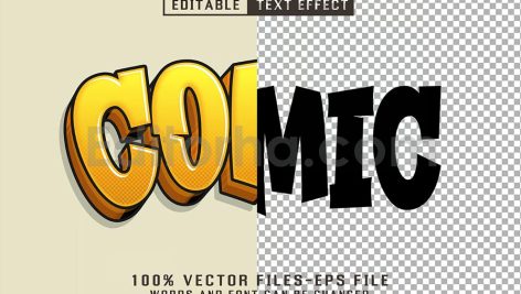 دانلود افکت متن کارتونی کمیک سه بعدی قابل ویرایش Comic 3D Cartoon Text