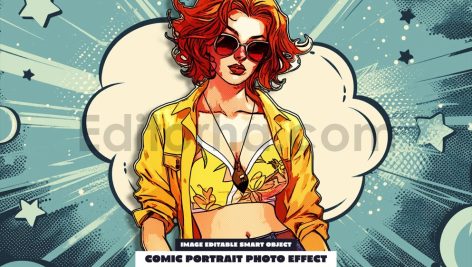 دانلود افکت عکس پرتره کمیک Comic portrait photo effect