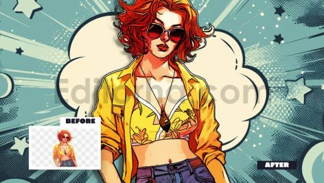 دانلود افکت عکس پرتره کمیک Comic portrait photo effect