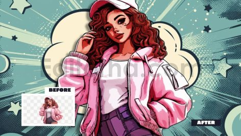 دانلود افکت عکس پرتره کمیک Comic portrait photo effect