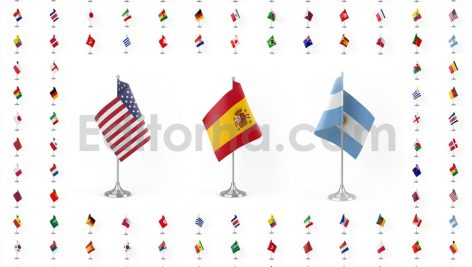 دانلود فایل لایه باز فتوشاپ پرچم کشورها در زوایای مختلف Country Flags