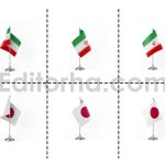 دانلود فایل لایه باز فتوشاپ پرچم کشورها در زوایای مختلف Country Flags