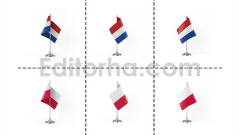 دانلود فایل لایه باز فتوشاپ پرچم کشورها در زوایای مختلف Country Flags