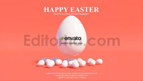 پروژه آماده داوینچی ریزالو: لوگوموشن تخم مرغ رنگی عید Happy Easter Logo V2