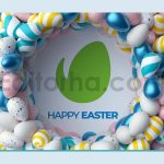 دانلود پروژه آماده افترافکت: لوگو با تخم مرغ رنگی عید Easter Day Logo