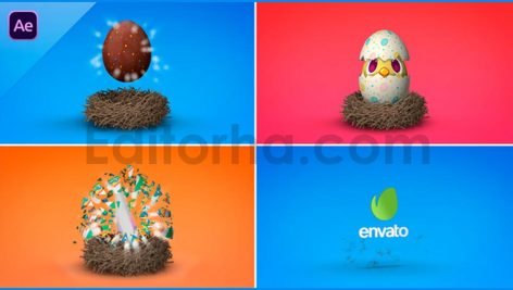 دانلود پروژه آماده افترافکت: لوگوموشن تخم مرغ رنگی عید Easter Egg - Logo Reveal