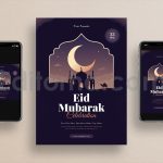 دانلود مجموعه لایه باز قالب اینستاگرام عید رمضان Eid Mubarak Flyer