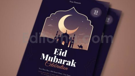 دانلود مجموعه لایه باز قالب اینستاگرام عید رمضان Eid Mubarak Flyer