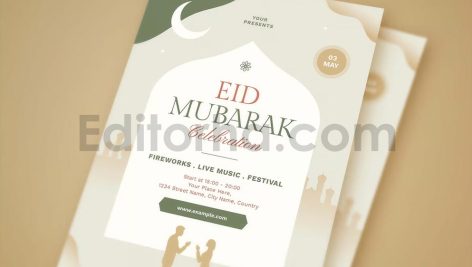 دانلود مجموعه لایه باز قالب اینستاگرام جشن رمضان Eid Mubarak Flyer