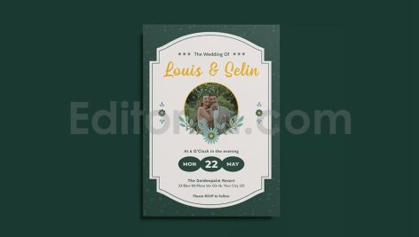 دانلود لایه باز کارت دعوت عروسی زیبا Elegant Wedding Invitation Template