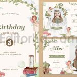 دانلود فایل لایه باز کارت دعوت تولد با تم خاص birthday invitation card
