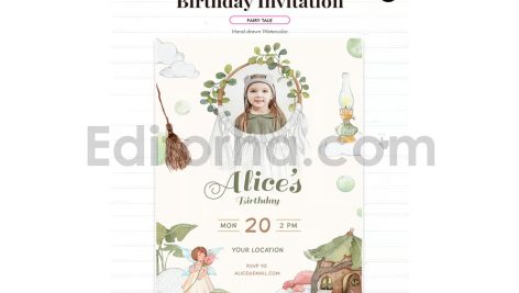 دانلود فایل لایه باز کارت دعوت تولد با تم خاص birthday invitation card