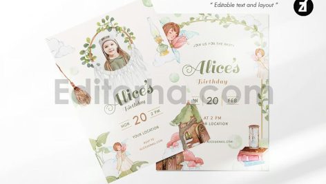 دانلود فایل لایه باز کارت دعوت تولد با تم خاص birthday invitation card