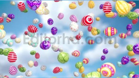 دانلود فوتیج موشن گرافیک تخم مرغ رنگی Falling Easter Eggs