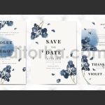 دانلود لایه باز مجموعه کارت دعوت عروسی گلدار Floral wedding invitation set