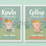 دانلود فایل لایه باز کارت دعوت تولد بامزه Happy Birthday invitation