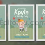 دانلود فایل لایه باز کارت دعوت تولد بامزه Happy Birthday invitation