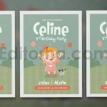 دانلود فایل لایه باز کارت دعوت تولد بامزه Happy Birthday invitation