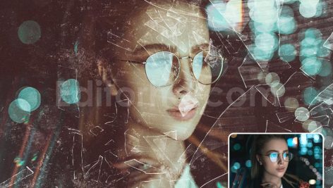 دانلود اکشن فتوشاپ شیشه شکسته glass overlay effect