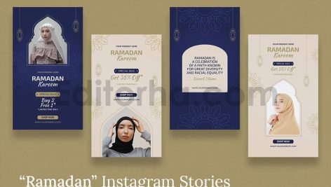 دانلود مجموعه لایه باز قالب اینستاگرام فروش ماه رمضان Instagram Stories