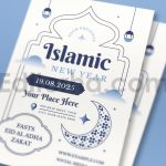 دانلود مجموعه لایه باز قالب اینستاگرام عید مسلمانان Islamic New Year Flyer Set