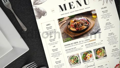 دانلود لایه باز قالب منو رستوران Menu Template