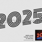 دانلود افکت متن نئونی سال جدید میلادی 2025 قابل ویرایش Neon Style New Year 2025