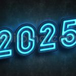 دانلود افکت متن نئونی سال جدید میلادی 2025 قابل ویرایش Neon Style New Year 2025