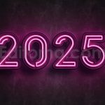 دانلود افکت متن نئونی سال جدید میلادی 2025 قابل ویرایش Neon Style New Year 2025