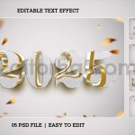 دانلود افکت متن سال جدید میلادی 2025 New Year 2025 Editable Text Effect Set