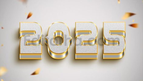 دانلود افکت متن سال جدید میلادی 2025 New Year 2025 Editable Text Effect Set