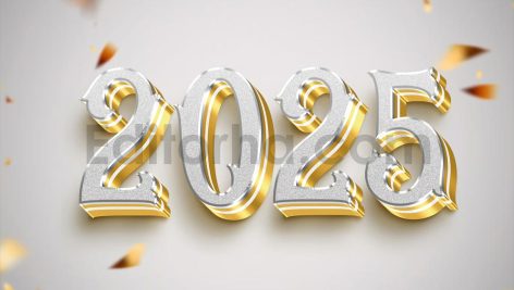 دانلود افکت متن سال جدید میلادی 2025 New Year 2025 Editable Text Effect Set