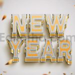 دانلود افکت متن سال جدید میلادی 2025 New Year 2025 Editable Text Effect Set
