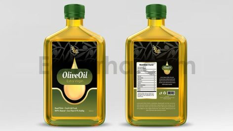 دانلود لایه باز لیبل بطری روغن زیتون Olive Oil Label Design