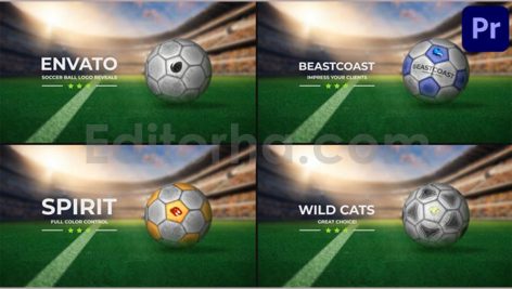 دانلود پروژه آماده پریمیر: لوگوموشن با توپ فوتبال با موسیقی Soccer Ball Logo