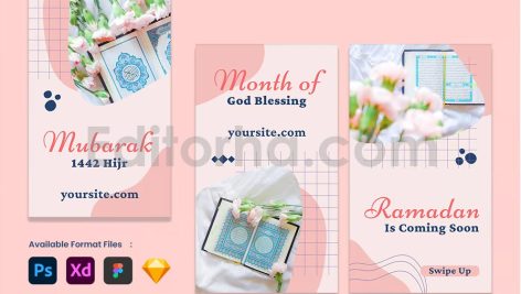 دانلود مجموعه لایه باز قالب اینستاگرام ماه رمضان Ramadan Instagram Stories