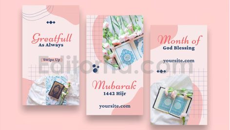 دانلود مجموعه لایه باز قالب اینستاگرام ماه رمضان Ramadan Instagram Stories