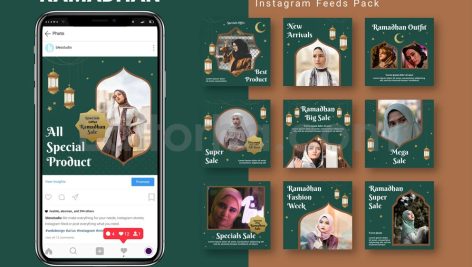دانلود مجموعه 10تایی لایه باز قالب اینستاگرام رمضان Ramadhan - Instagram