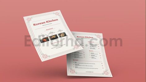 دانلود لایه باز منو مینیمالیستی Red Cream Minimalist Menu | 001