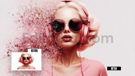 دانلود افکت پراکندگی اجزای عکس - اسپلش رنگ Splash dispersion photo effect