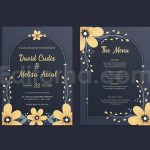 دانلود لایه باز کارت دعوت عروسی گلدار بهاری Spring Wedding Invitation